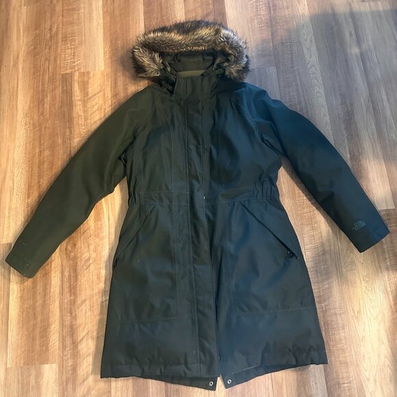 The North Face Women's Arctic Down Parka Green Size L - Picture 1 of 2